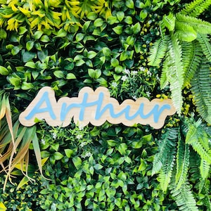 Personalised 3D effect Name Sign, Door Sign, Wall sign, Room Décor, Gift, Girl / Boy Nursery Sign, Baby Blue, Baby Pink