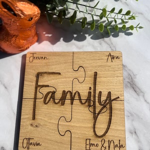 Personalised Family Coaster, Puzzle Coaster, Gift Ideas for Family, Family Coaster Set