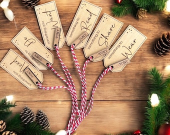 Personalised something you want | something you need | something to wear | something to share | Christmas gift tags | Christmas tags
