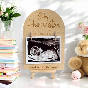 Personalized Pregnancy Announcement Sign | Baby Scan Photo Frame