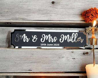 3D Acrylic Family Name Plaque | Custom Wedding Sign