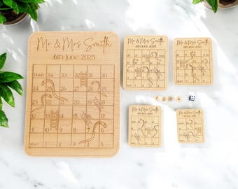 Personalized Wooden Snakes & Ladders Game | Wedding Favors