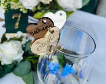 Personalised Place Names | Unique Wedding Favours | Laser Cut Names | Wedding Name cut out | Place Setting | Wine glass placement