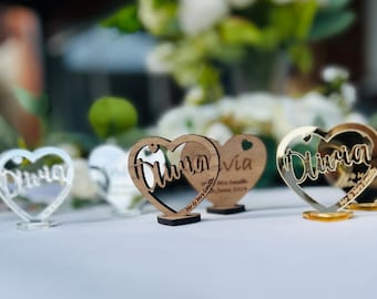 Personalised Place Names | Unique Wedding Favours | Laser Cut Names | Wedding Name cut out | Place Setting | Custom Name