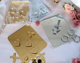 Personalised Table Wedding Games | Unique Wedding Favours | Ring Toss | Wedding Keepsake Gift | Wedding Ideas | Hearts & Crosses