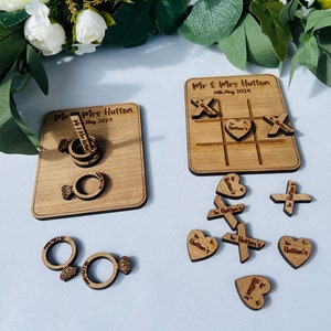 Personalised Table Wedding Games | Unique Wedding Favours | Ring Toss | Wedding Keepsake Gift | Wedding Ideas | Hearts & Crosses