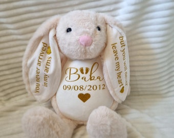 Baby loss Personalised WEIGHTED Memory Bear or Bereavement Bear