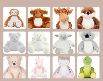 Personalized Weighted Stuffed Animal, Birthday Gift, Memory Bear