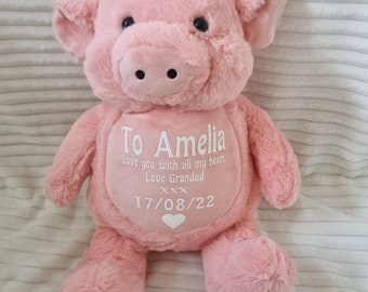 Personalized Weighted Pig Plush, Birth Weight Memory Bear