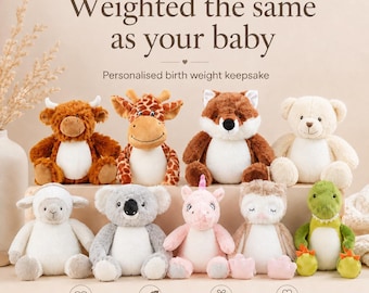 Personalised WEIGHTED Birth Weight Bear or Memory Bear