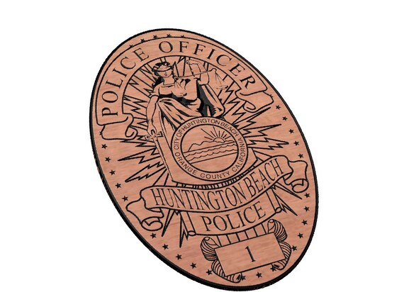 Huntington Beach Police Badge SVG CNC Laser - Etsy