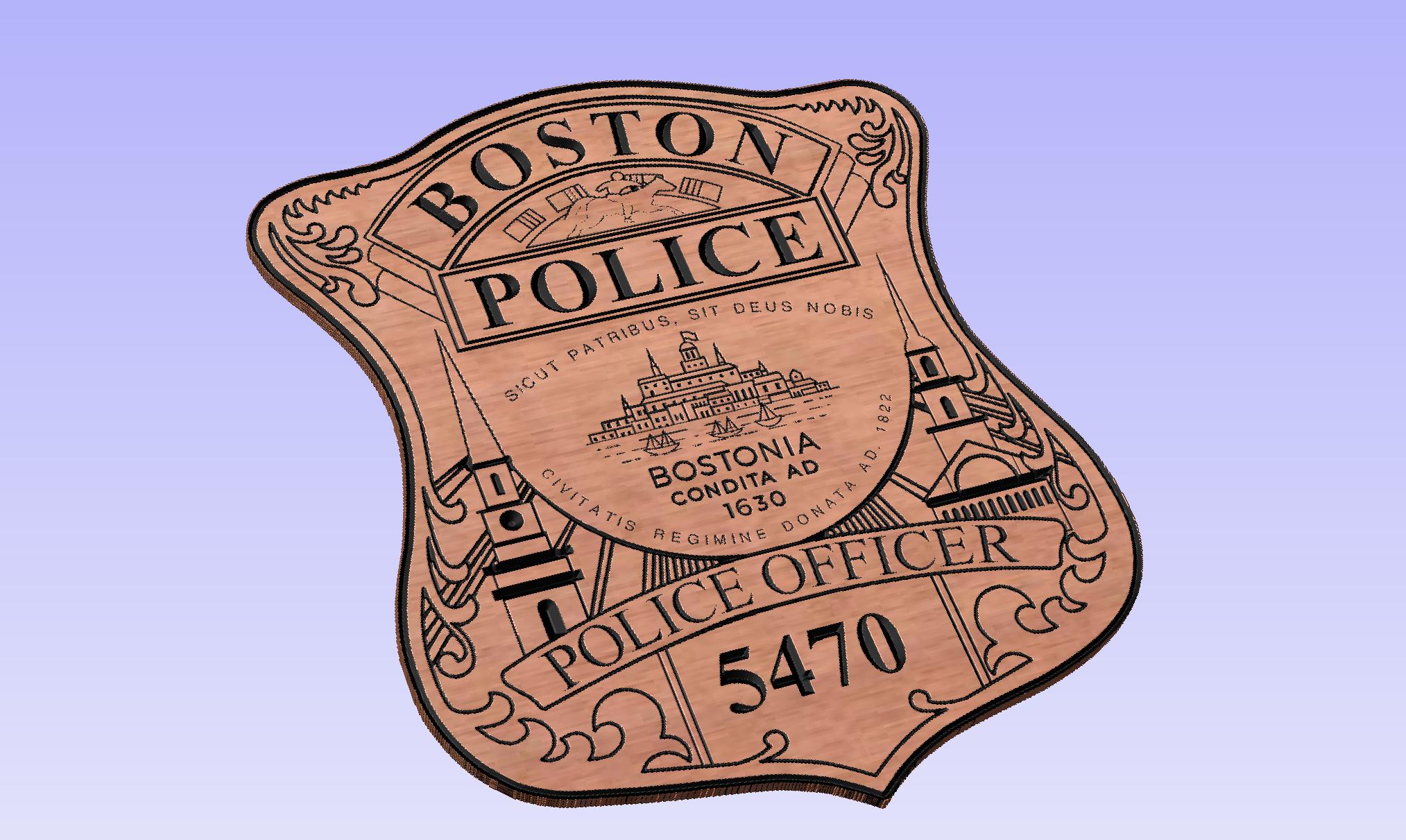 Boston Police Badge SVG CNC Laser - Etsy