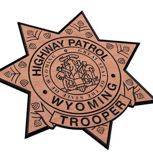 Wyoming Highway Patrol Trooper Police badge SVG