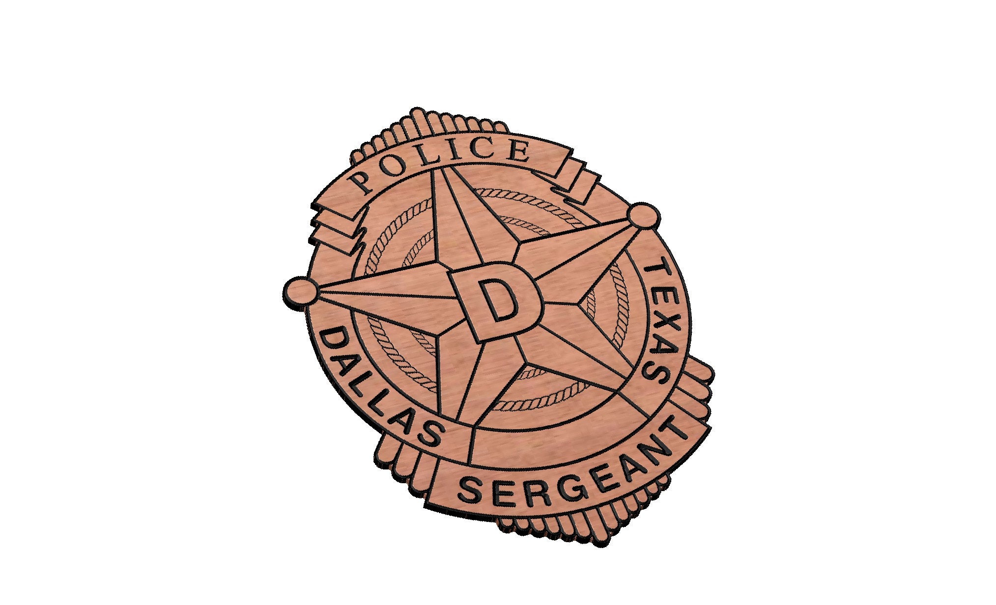 Dallas Police Badge SVG CNC Laser - Etsy