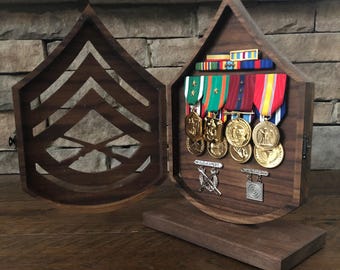 Elegant Shadow Box Medal Holder | Handmade Military Display Case