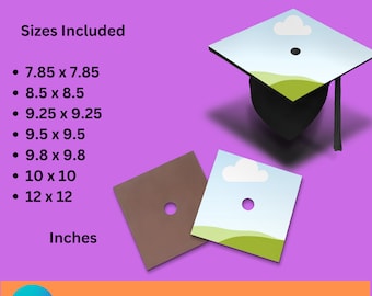 Graduation Cap Canva Design & Mock Up Templates - 7 Design sizes included | Instant Download