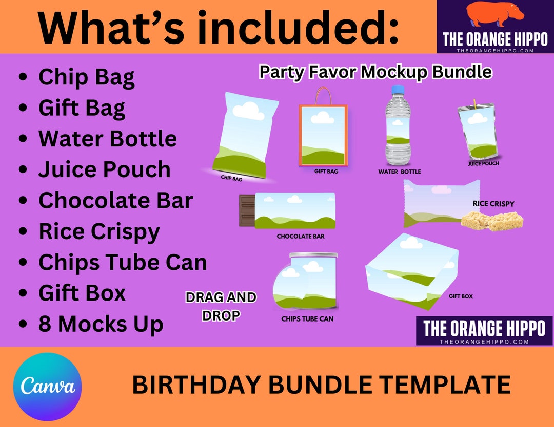 Party Favor Templates - Birthday Party Favors, Birthday Treats ...
