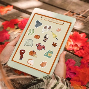 Digitale herfststickers, GoodNotes-stickers, voorgesneden sikkels, digitale plannerstickers, digitale stickers, herfststickers, gezellige herfst