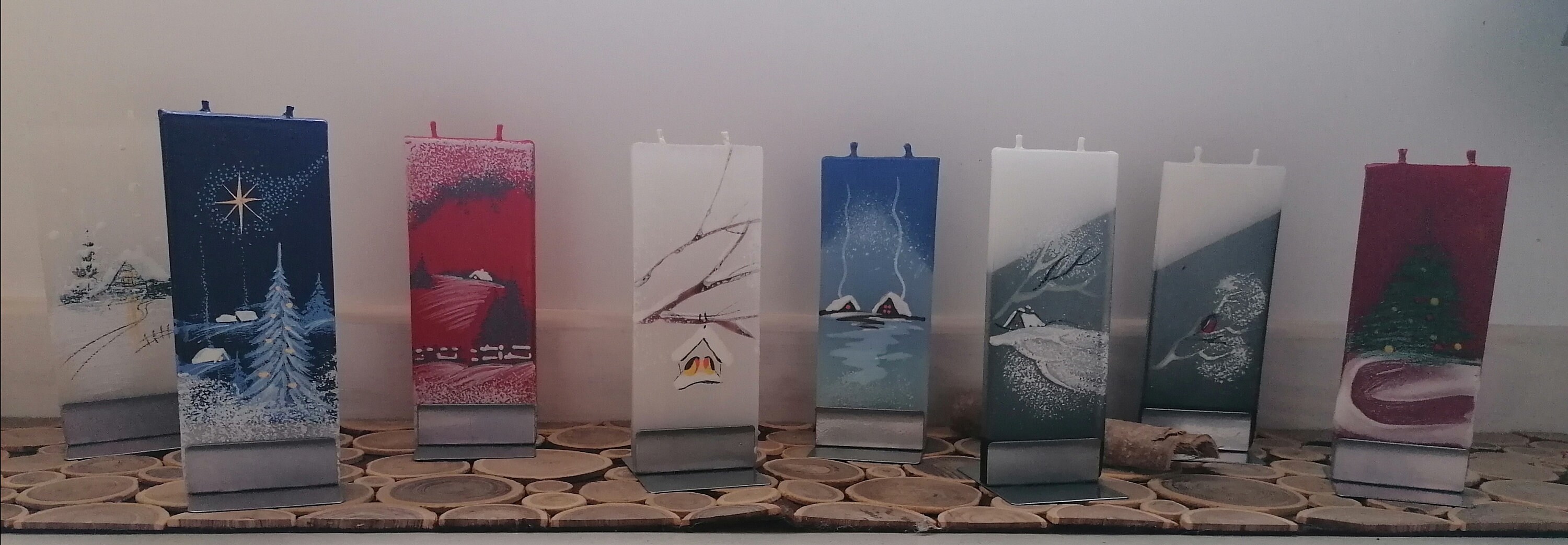 Bougie Décorative Peinte à La Main, Bougie Non Parfumée.