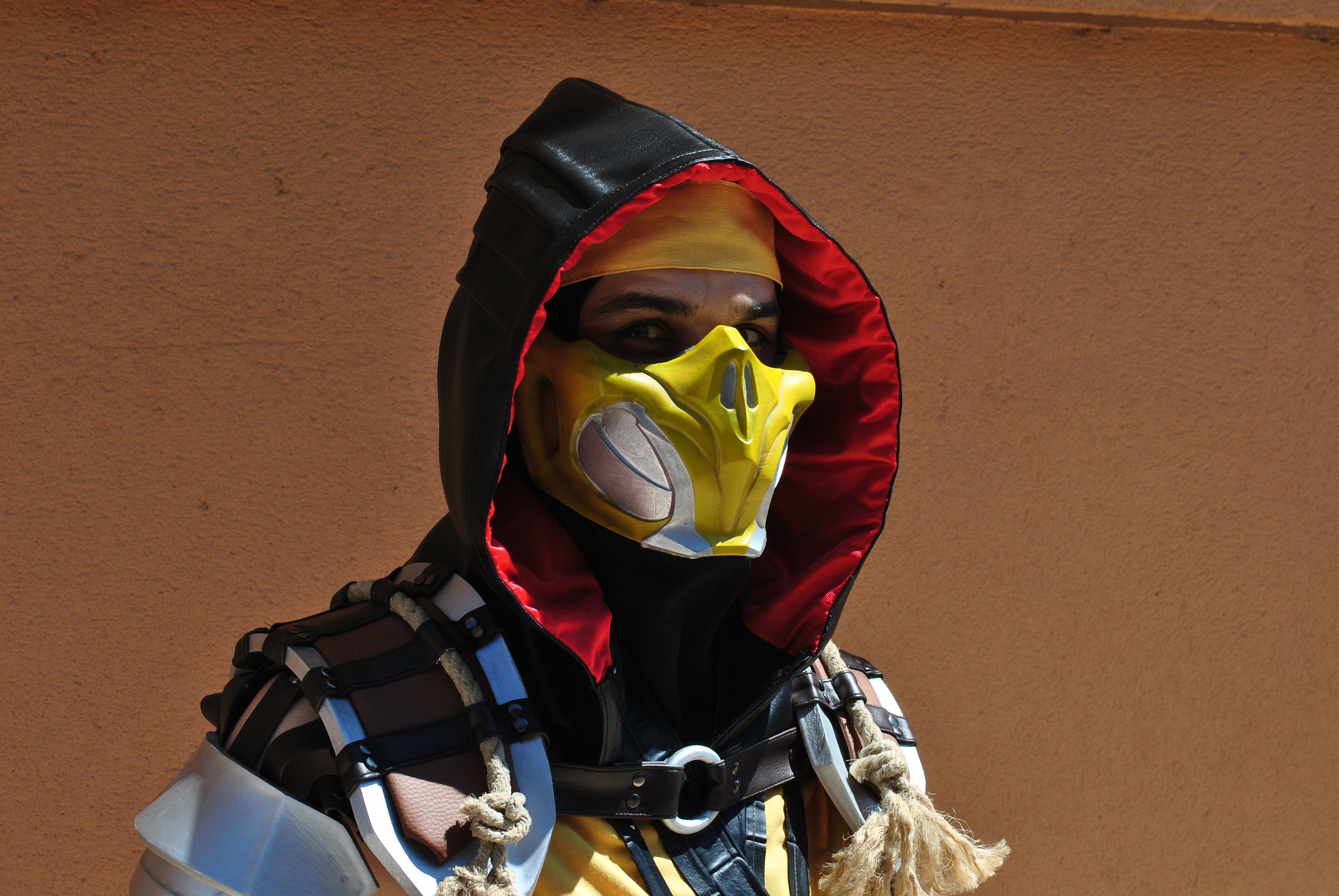 Red Ninja Infinity Scarf Hood Assassin Mask Cowl Hoodie Ronin Cosplay  Costume