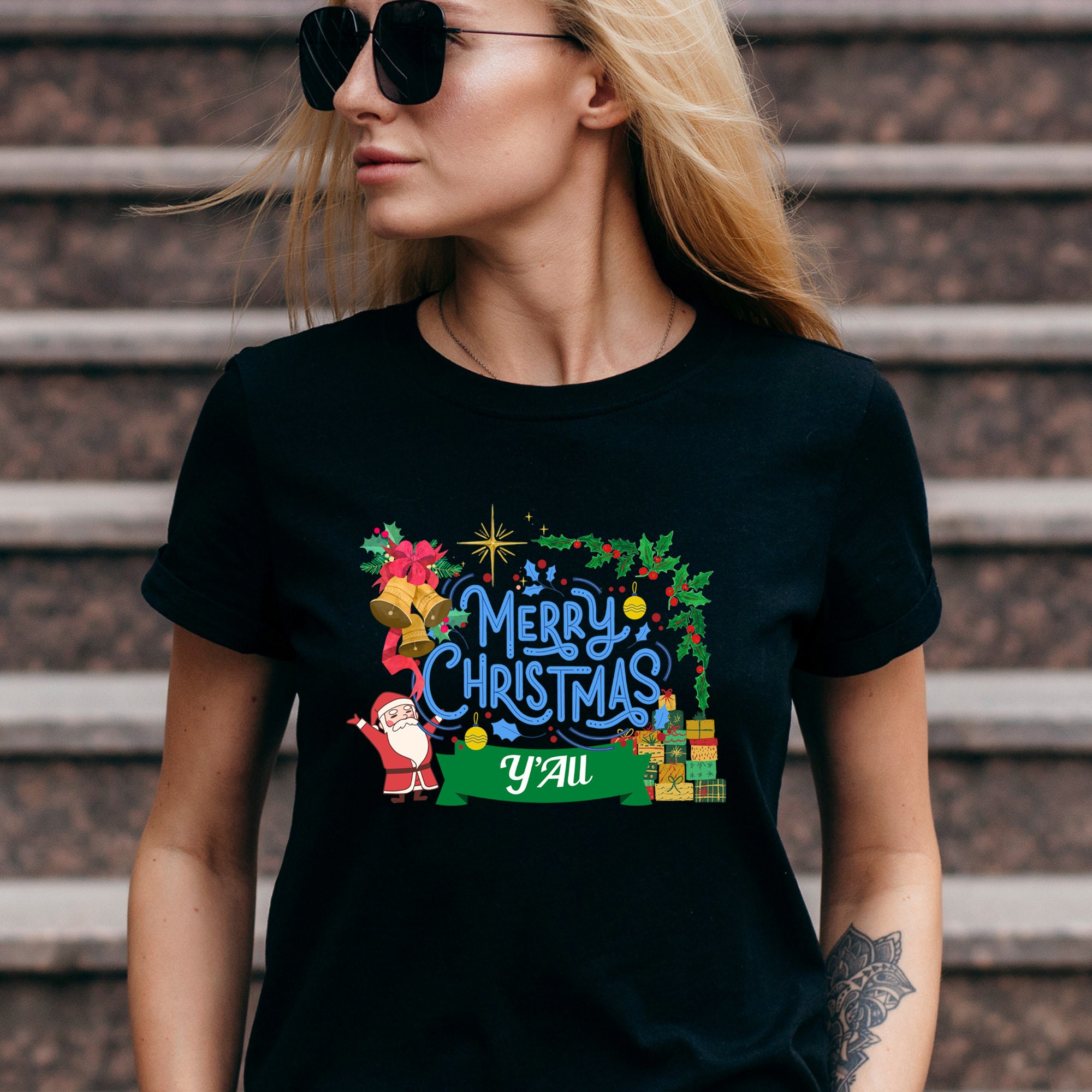 クリスマスカレイド2020　それは素敵な、クリスマスでした。　サイン入りTシャツ Merry Christmas Y'all T-shirt, Merry Christmas Tee