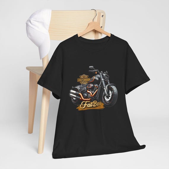 Harley Davvidson Fat Bob Tshirt, Biker T-shirt, Motorcycle Gifts