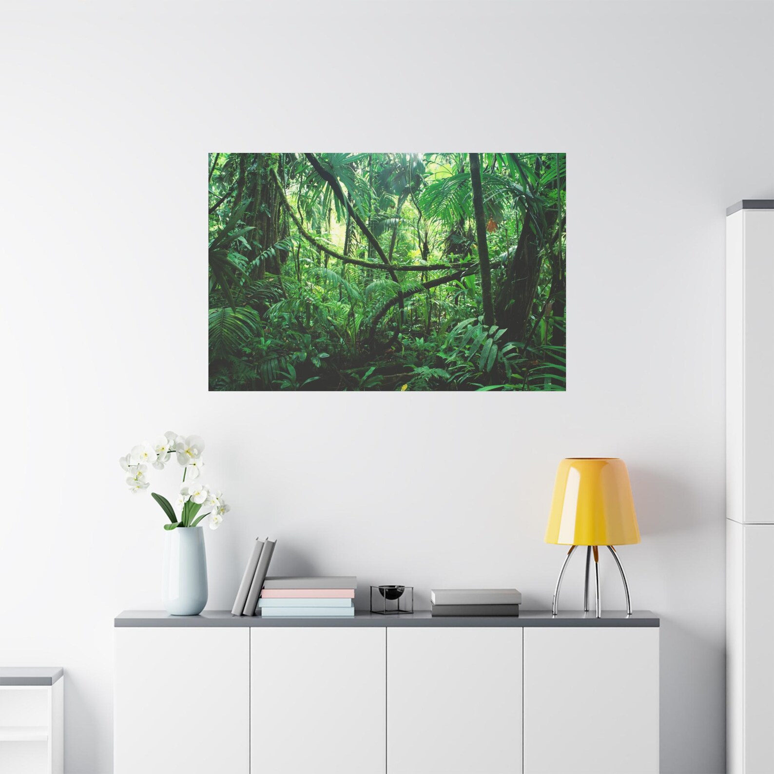 Green Tropical Rainforest on Canvas Wall Art Print. Jungle Deep Forest ...