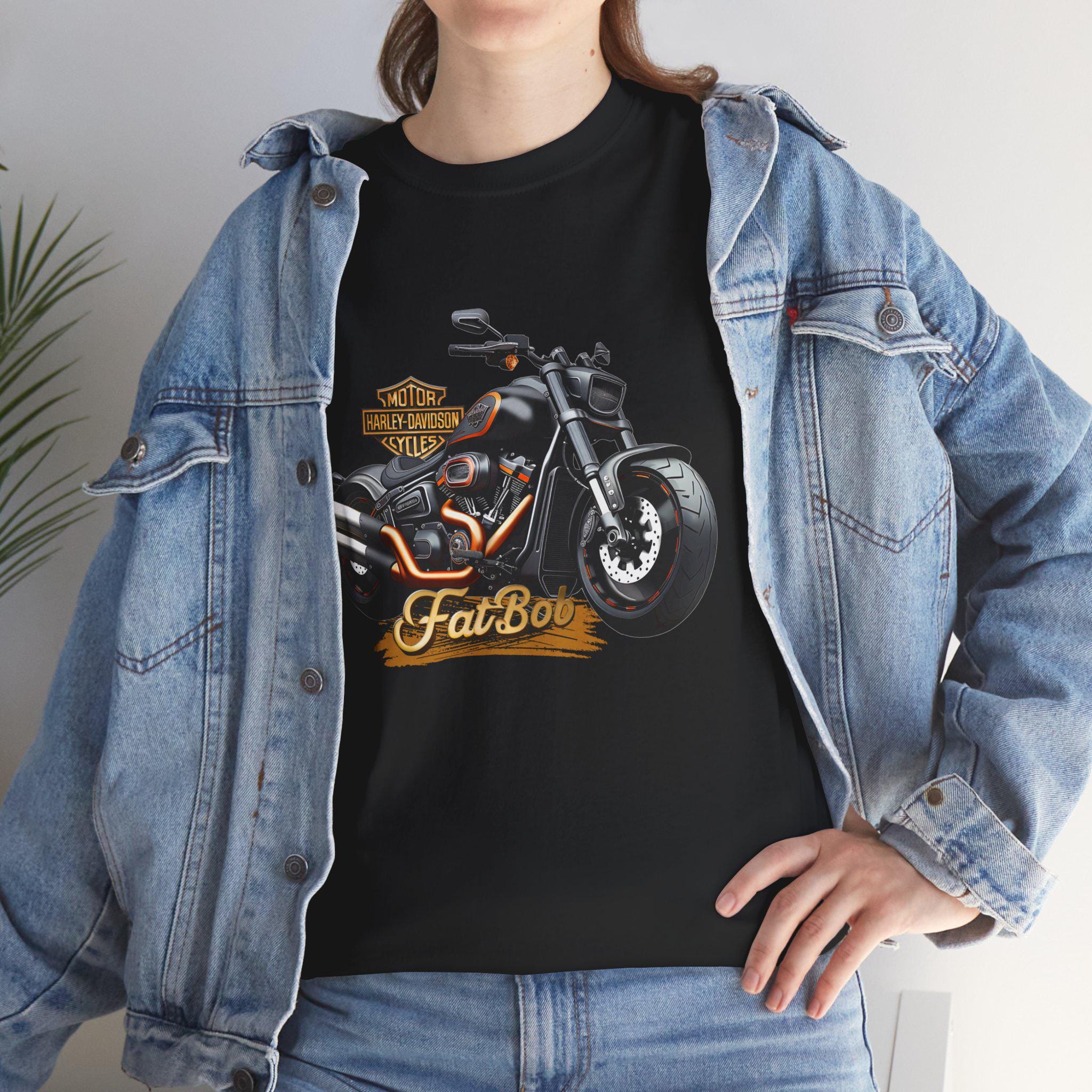 Harley Davvidson Fat Bob Tshirt, Biker T-shirt, Motorcycle Gifts