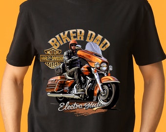 Biker Dad Tshirt, Harley Davidson Electra Glide Shirt, HD Gift Lovers Tee, Biker T-shirt