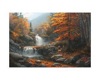 湖の油絵：風景画、自然アートワーク（5x7） - Etsy 日本