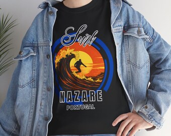 T-shirt Surf Nazare Portugal, Surf Nazare, reisshirt, vakantiet-shirt, surfshirt, surfercadeau, surfcadeau