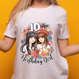 Birthday Girl Tshirt, T-shirt Girls for 10th birthday, Birthday Gift, Birthday Party Girl shirt