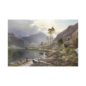 Kunstdruck „Sonnenaufgang auf dem Berg“. Sonnenaufgang Gemälde von Sidney Percy für Wohnkultur und Büro
