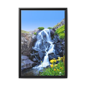 Waterfall Photos Print On Canvas - Big Water fall On Mountain on Canvas Wall Art Print. It&#39;s for Home Decor or Wall Hanging. Vertical Frame