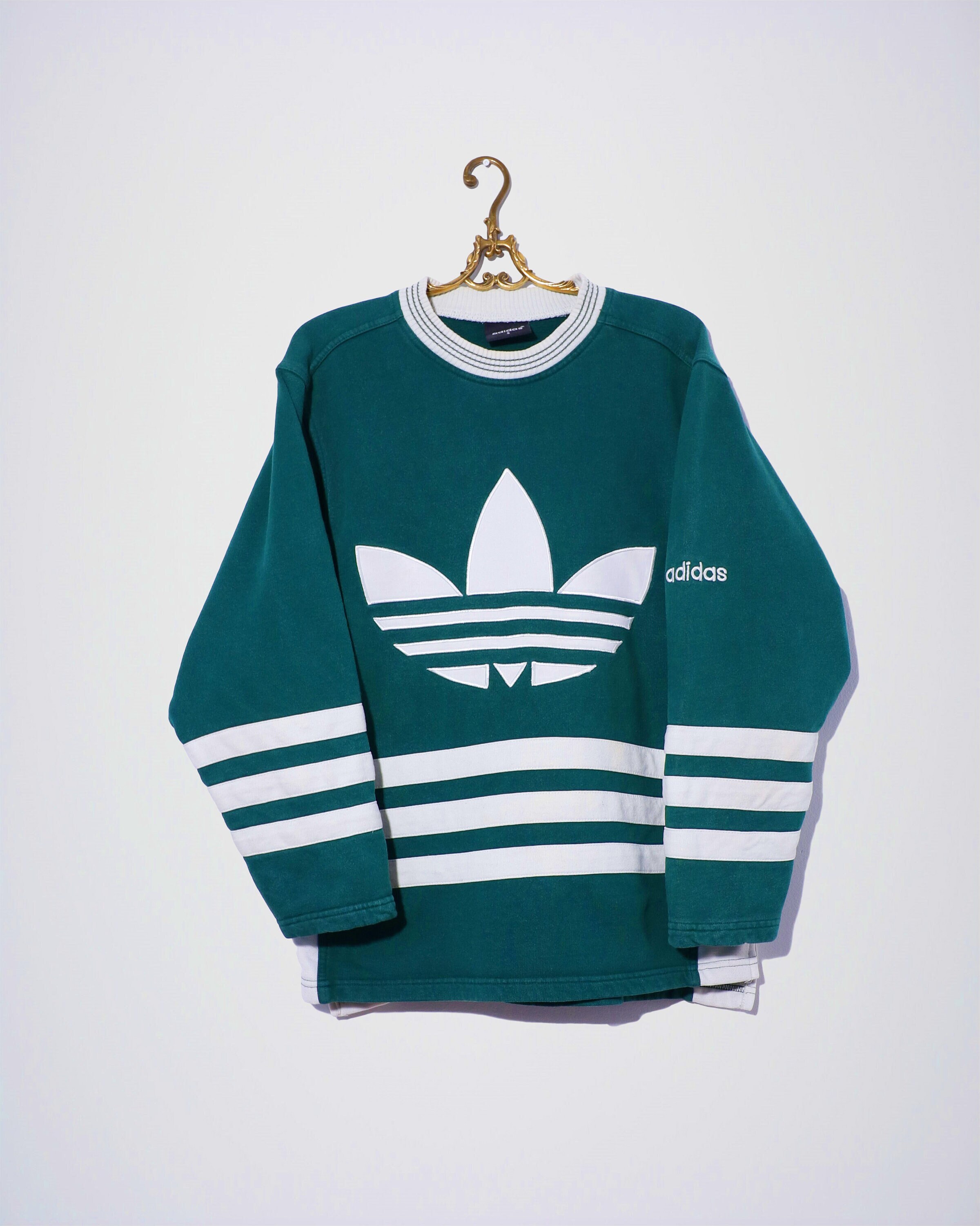 Adidas Vintage Rare Sweatshirt 90s Big Green - Etsy