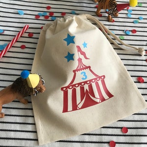 Circus themed reusable party bag