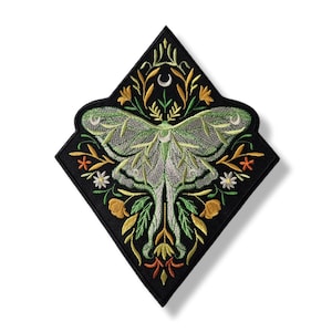 Fjärilsmåne, fjärilsmånelapp, stryklapp, broderad lapp, stor storlek