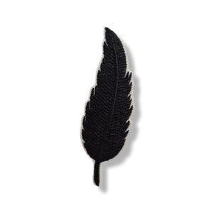 Feather, feather patch, iron-on patch, emblem, embroidered, patch, iron-on patch, black, feather iron-on patch