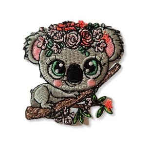 Koala, koala patch, iron-on patch, emblem, embroidered, patch, iron-on patch, koala iron-on patch