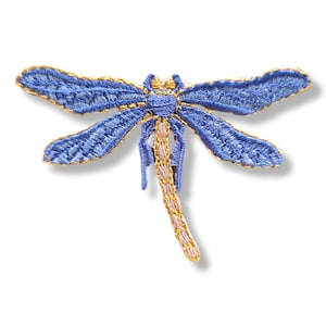 Libellule, patch libellule, patch thermocollant, écusson, brodé, patch, iron on patch, dragonfly  iron-on patch, bleu