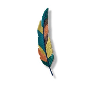 Plume, patch plume, écusson, thermocollant, brodé, patch, iron on patch, feather iron-on patch