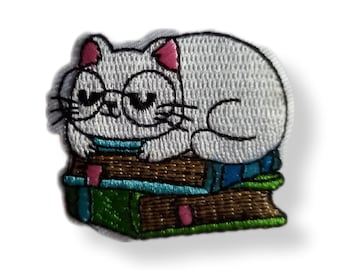 Chat, patch, écusson, thermocollant, couture, patch thermocollant chat