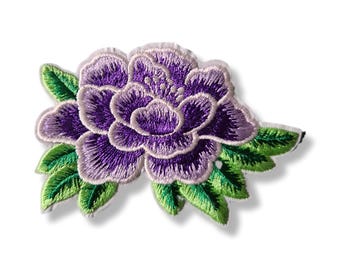 Flower, flower patch, iron-on patch, emblem, embroidered, patch, iron-on patch, orange, floral patch, flower patch