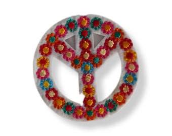 Peace and love, patch, écusson, thermocollant, couture, patch thermocollant peace and love
