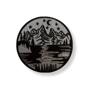 Mountain, patch, crest, iron-on, sewing, mountain iron-on patch