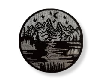 Montagne, patch montagne, patch thermocollant, écusson, brodé, patch, iron-on patch, correctif