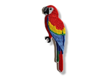 Parrot, parrot patch, iron-on patch, emblem, embroidered, patch, iron-on patch, parrot patch