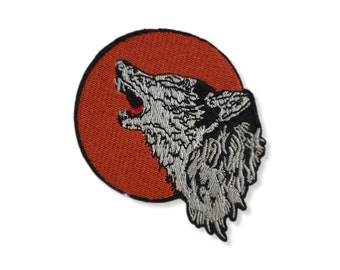 Loup, patch, écusson, thermocollant, couture, patch thermocollant loup