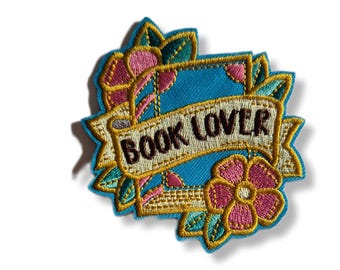 Book, book patch, iron-on patch, patch, embroidered, patch, iron-on patch, book patch