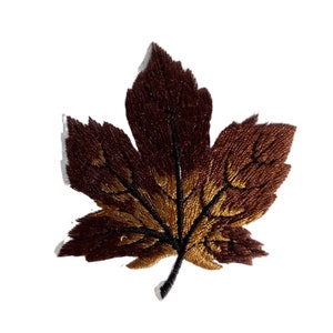 Maple leaf, patch, badge, iron-on, embroidered, maple leaf patch
